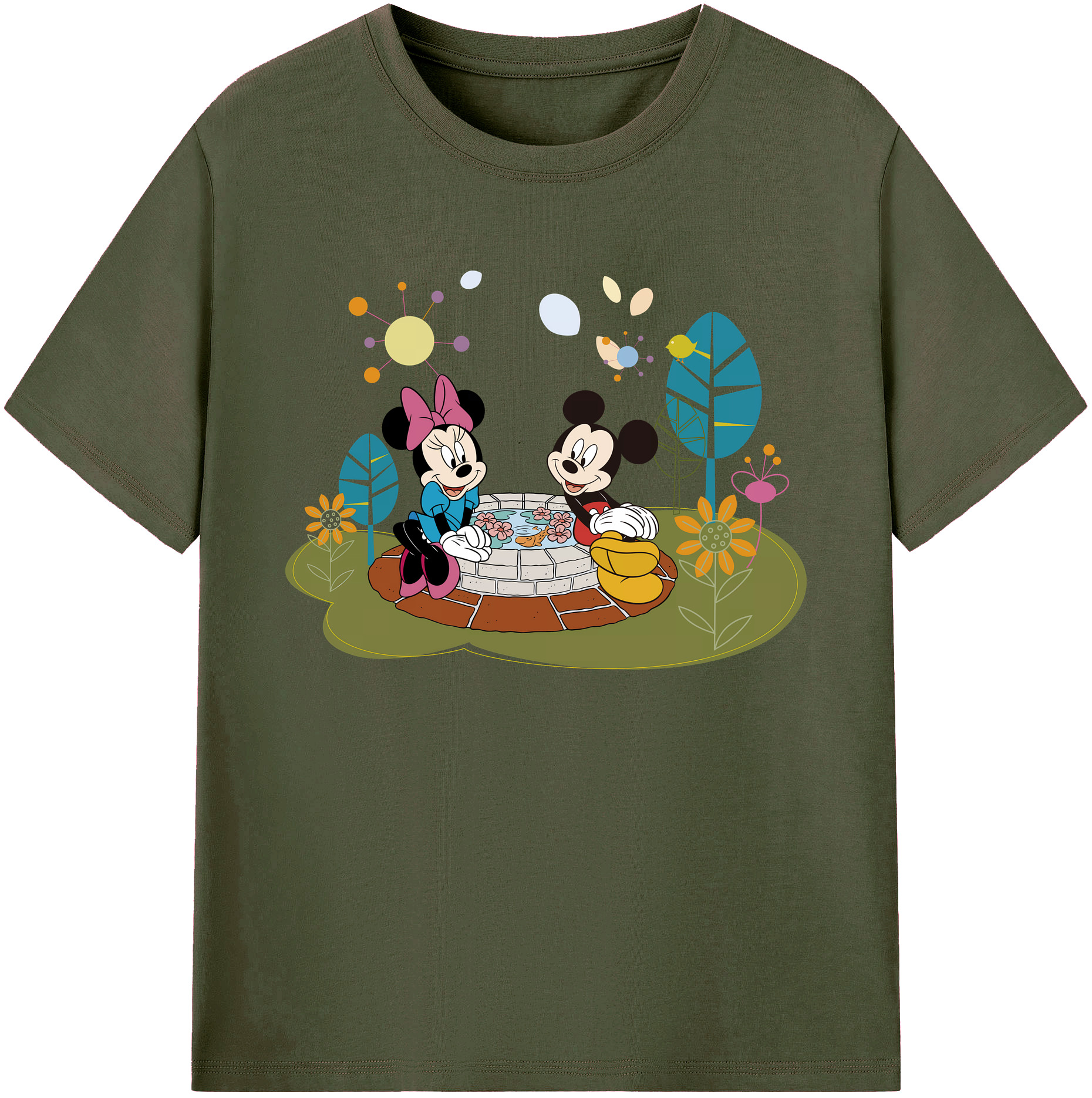 ミッキーマウス Mickey Mouse 綿100％ メンズ半袖Tシャツ｜肌触りやわらか＆通気性